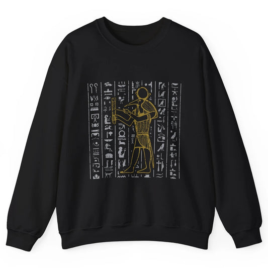 Ancient Egyptian Hieroglyphics Egypt Pyramid Archaeologist Unisex Crewneck Sweatshirt