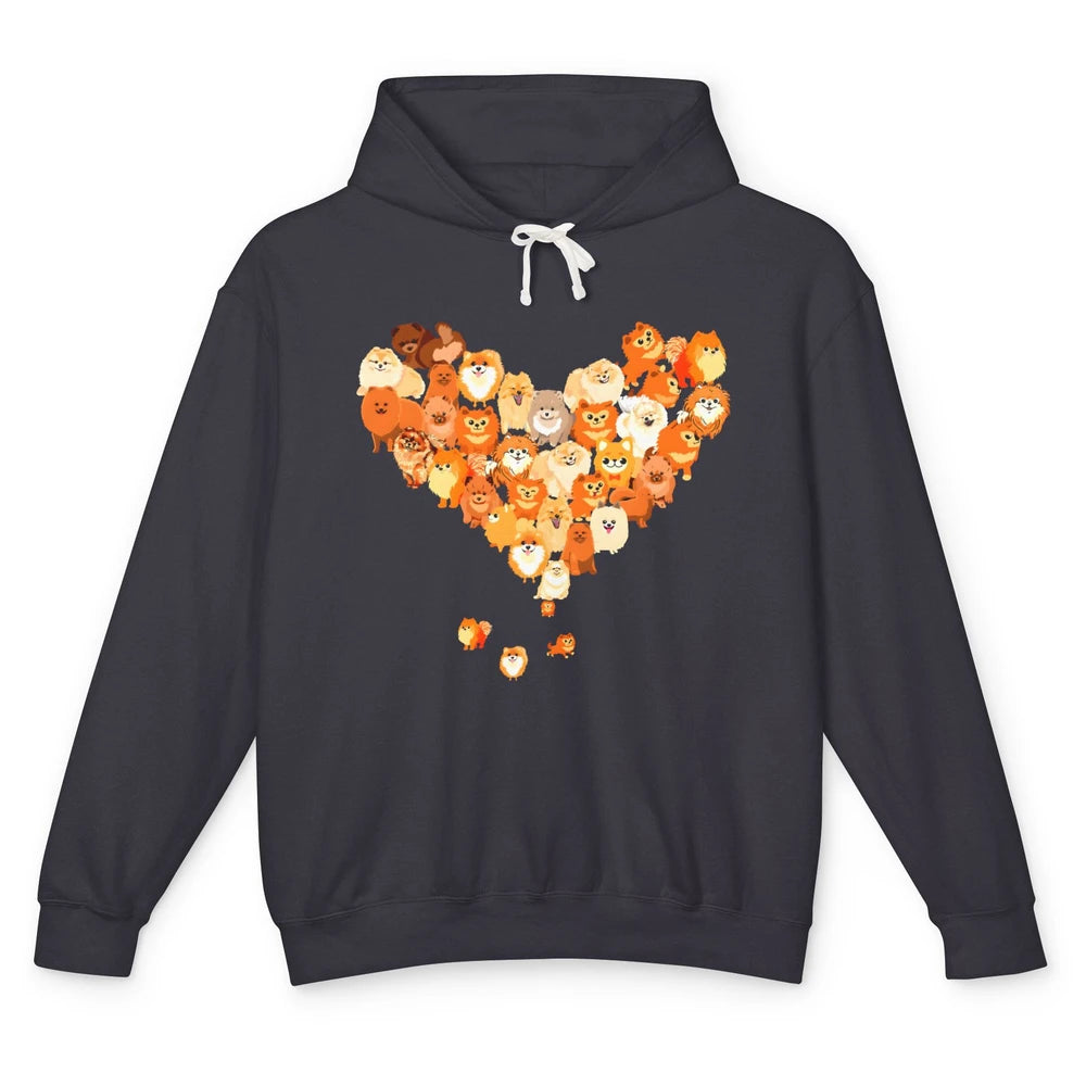 Pomeranian Heart Cute Pomeranian Dog Lovers Gift My Pet Love Unisex Lightweight Hoodie