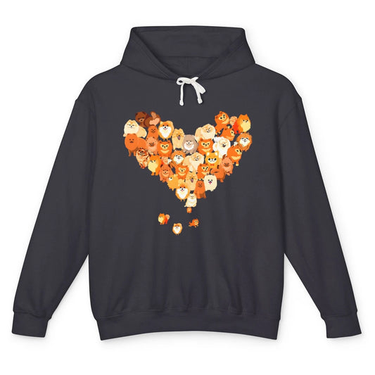 Pomeranian Heart Cute Pomeranian Dog Lovers Gift My Pet Love Unisex Lightweight Hoodie