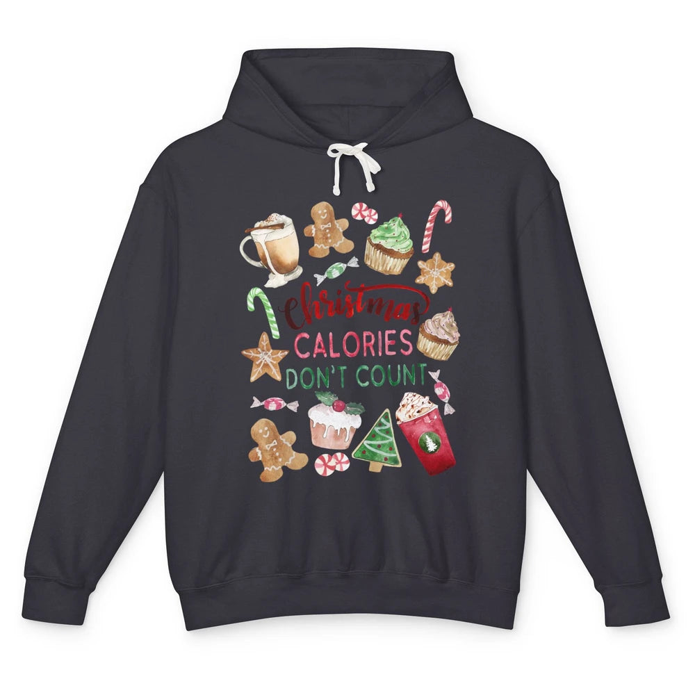 Funny Christmas Favorites Calories Dont Count Christmas Cake Unisex Lightweight Hoodie