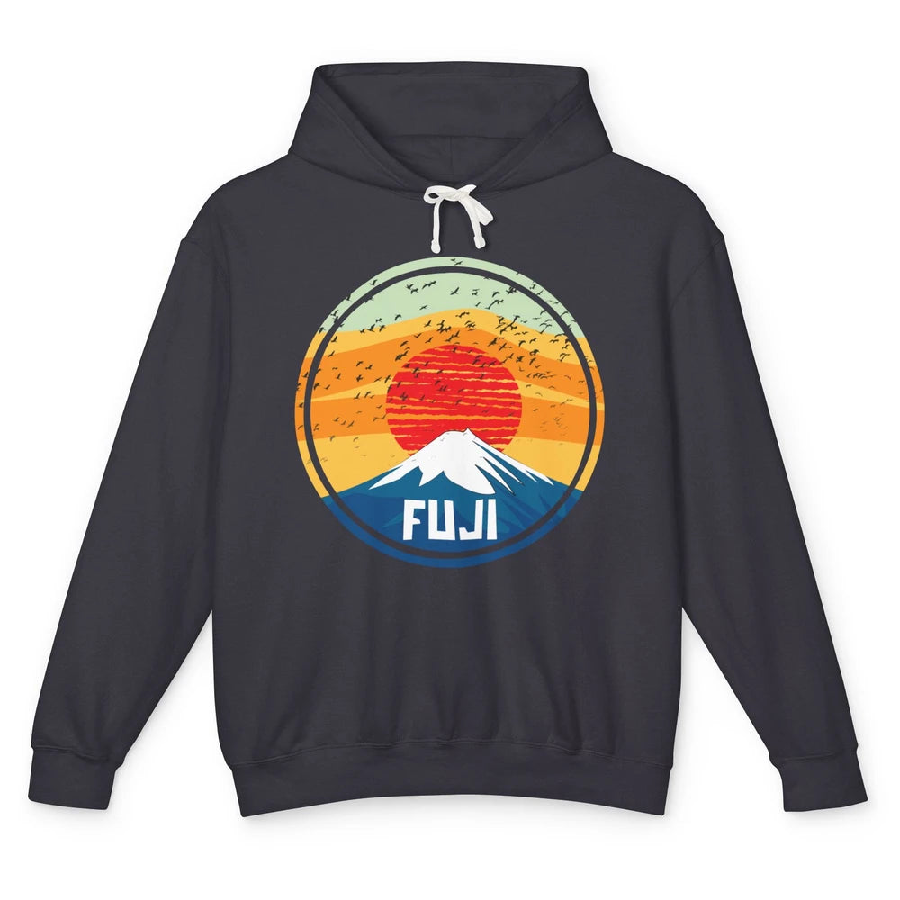 Vintage Sunset Mount Fuji The Highest Mountain In Japan Unisex Lightweight Hoodie