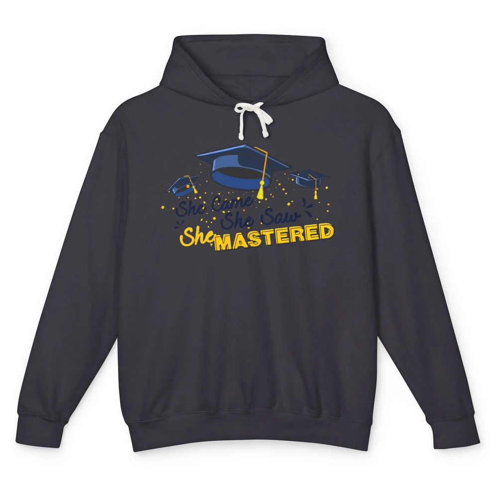 She Came She Saw She Mastered It 2022 Senior Graduation Gift Unisex Lightweight Hoodie