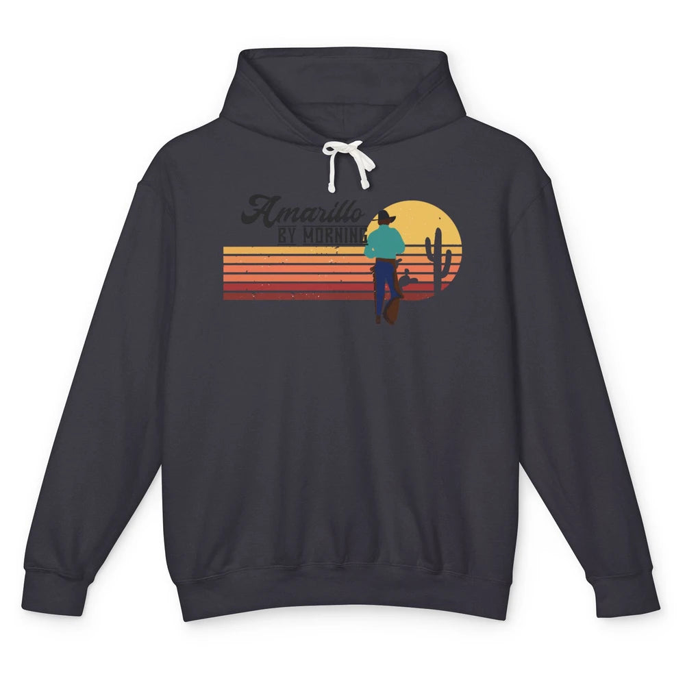 Vintage Cowboy Amarillo By Morning Cactus Western Country Unisex Lightweight Hoodie