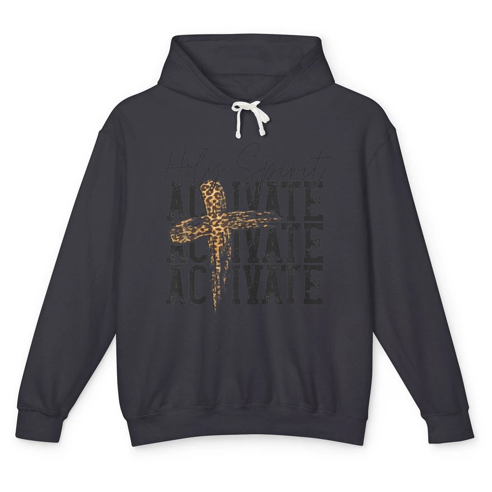 Western Leopard Holy Spirit Activate Jesus Cross Christian Unisex Lightweight Hoodie