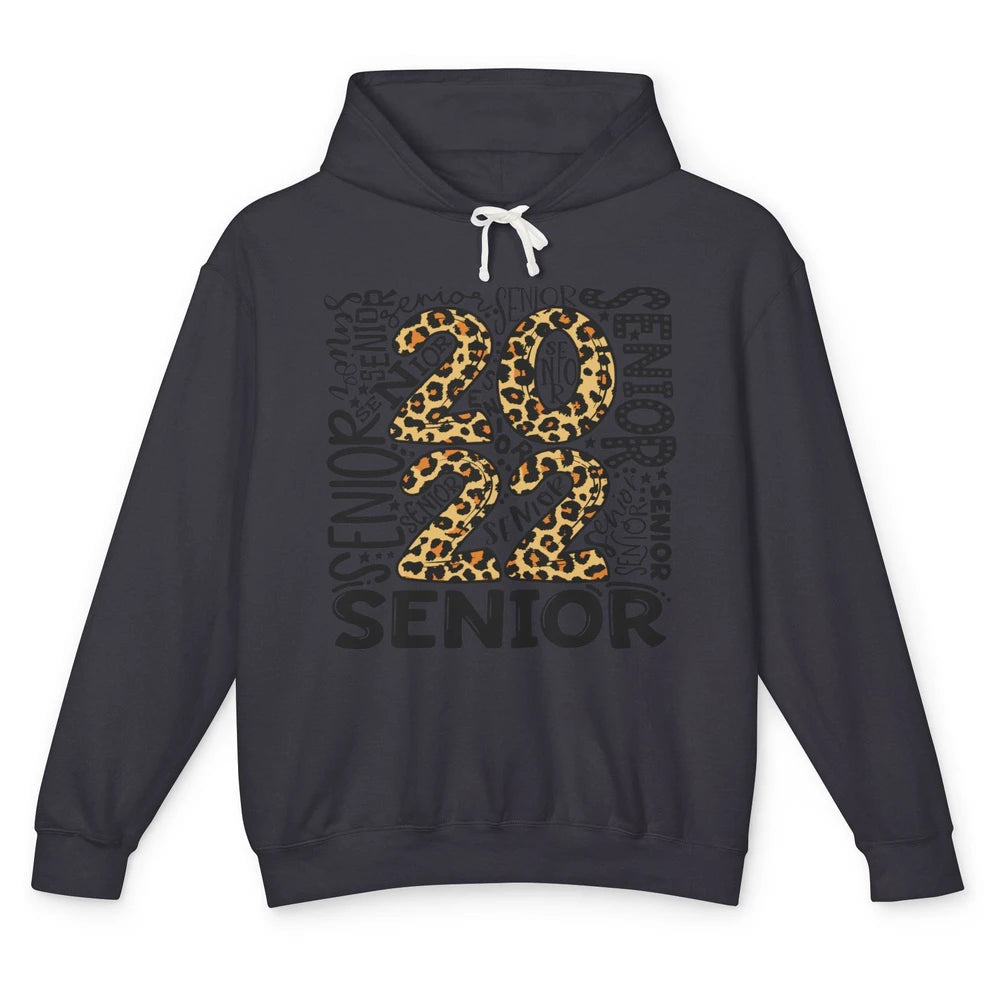 Leopard Senior 2022 Bachelors Hat Class Of 2022 Graduates Unisex Lightweight Hoodie