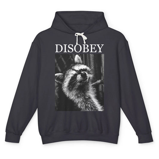 Funny Racoon Disobey Let's Do Crime Raccoon Panda Lovers Unisex Lightweight Hoodie