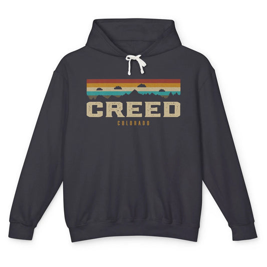 Creed Mountains Colorado Vintage Hiking Camp Retro Camping Unisex Lightweight Hoodie