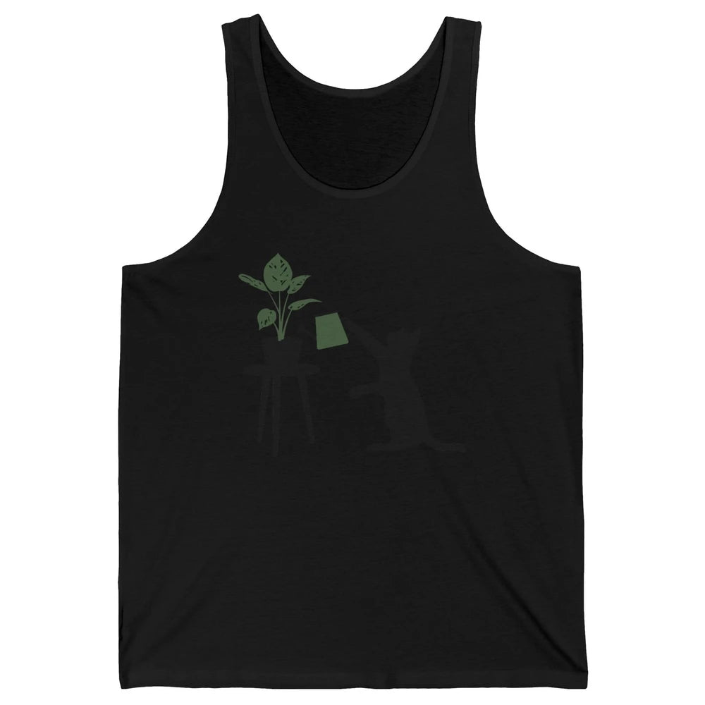 Black Cat Watering Plant Cat Gardening Planting Cat Lovers Unisex Jersey Tank