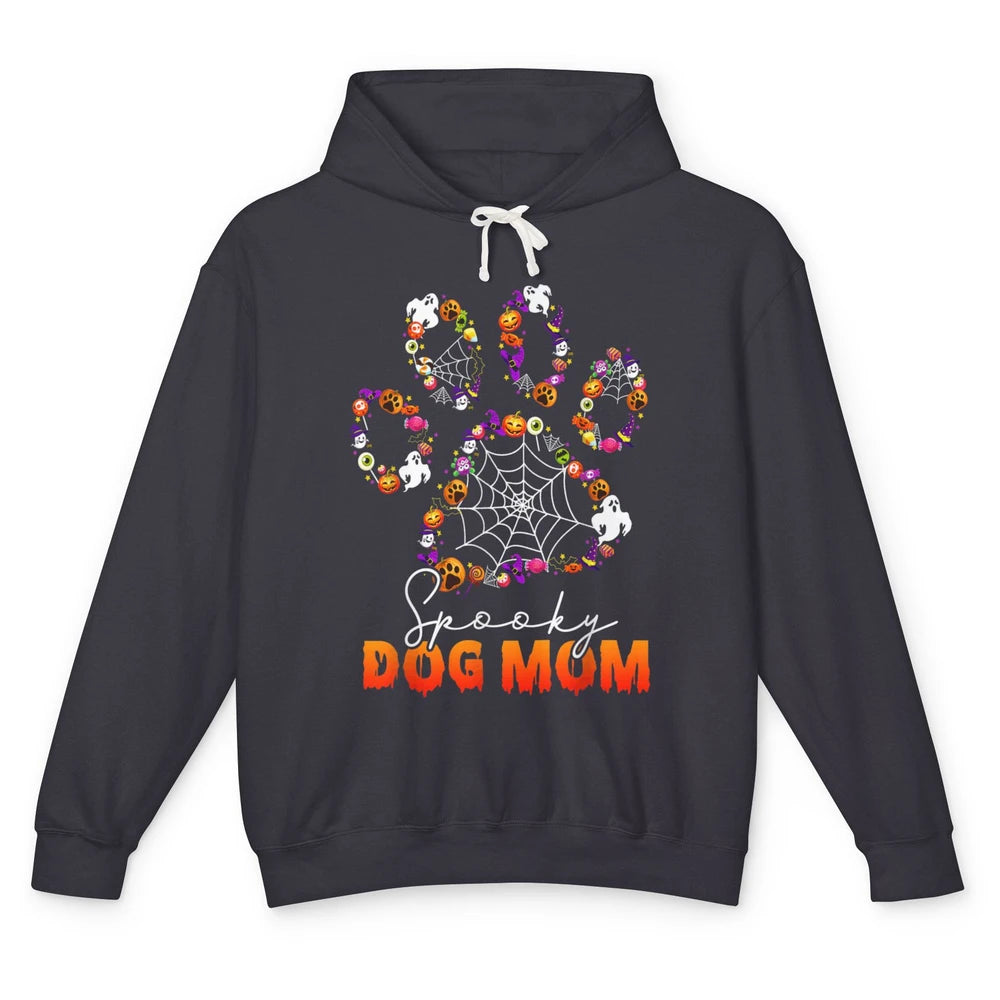 Cute Dog Mom Paw Mother Spider Happy Halloween Spooky Season Unisex Lightweight Hoodie