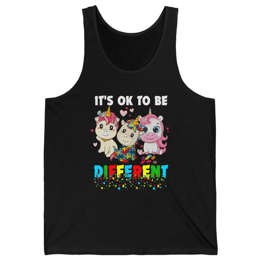 Autism Awareness Puzzles Baby Unicorn Okay To Be Different Unisex Jersey Tank