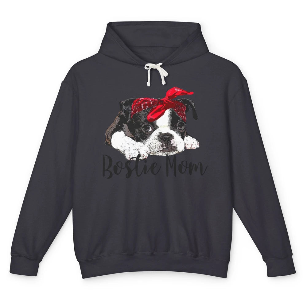 Bostie Mom Bandana Dog Mom Boston Terrier Dog Lovers Gift Unisex Lightweight Hoodie