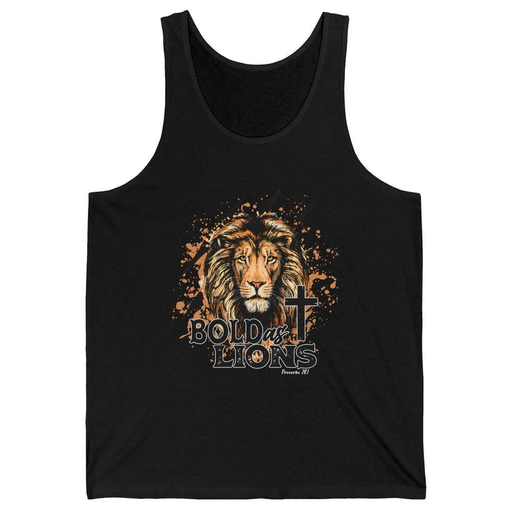 Bold As Lion Of Judah Bible Verse Christian Faith Religious Unisex Jersey Tank