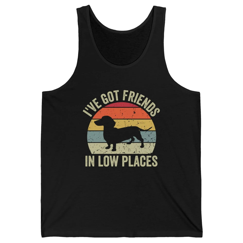 Vintage Dachshund I've Got Friends In Low Places Wiener Mom Unisex Jersey Tank