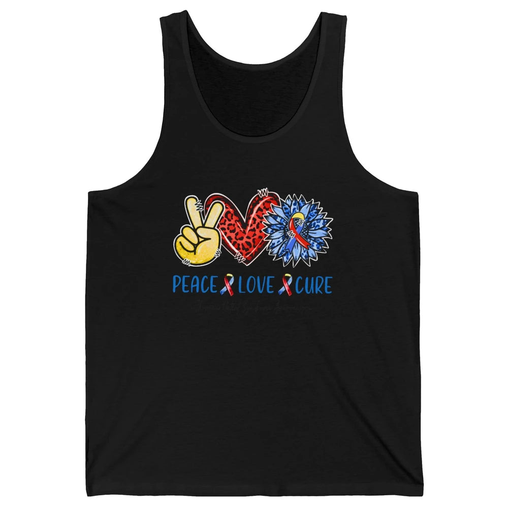 Thoracic Outlet Syndrome Awareness Peace Love Cure Sunflower Unisex Jersey Tank