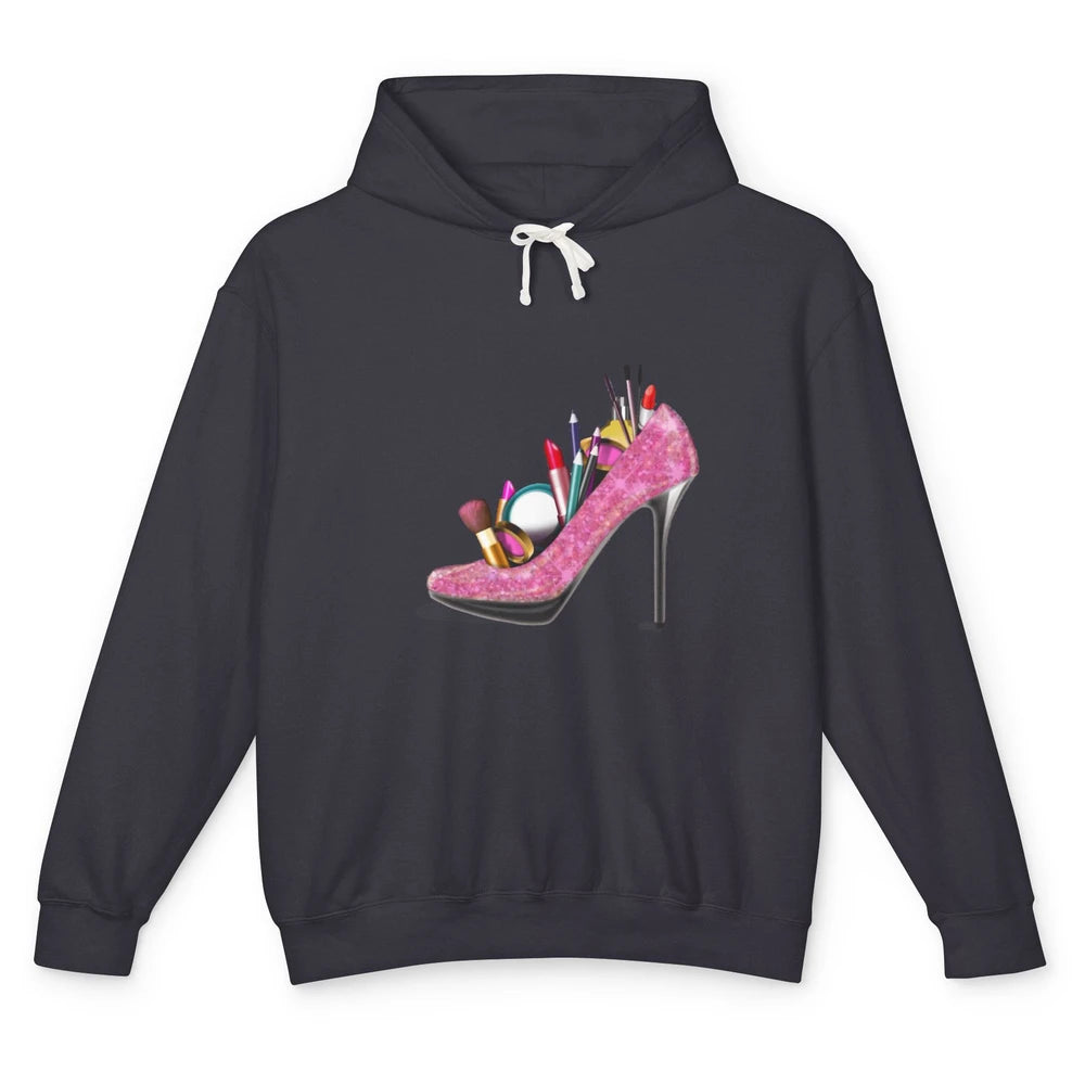 Woman High Heel Stilettos Makeup Artist Girly Lipstick Brush Unisex Lightweight Hoodie