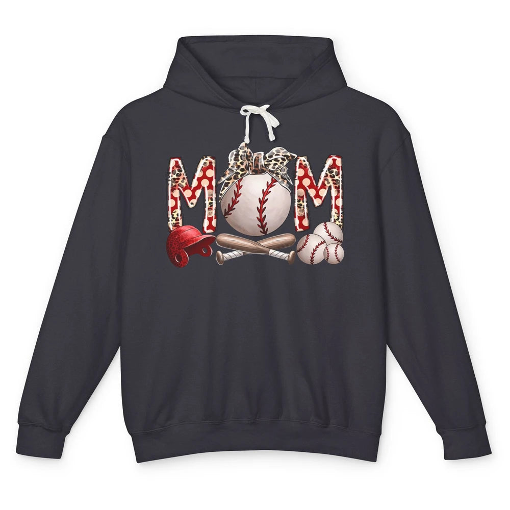 Baseball Mom Leopard Bandana Mom Love Baseball Mother's Day Unisex Lightweight Hoodie