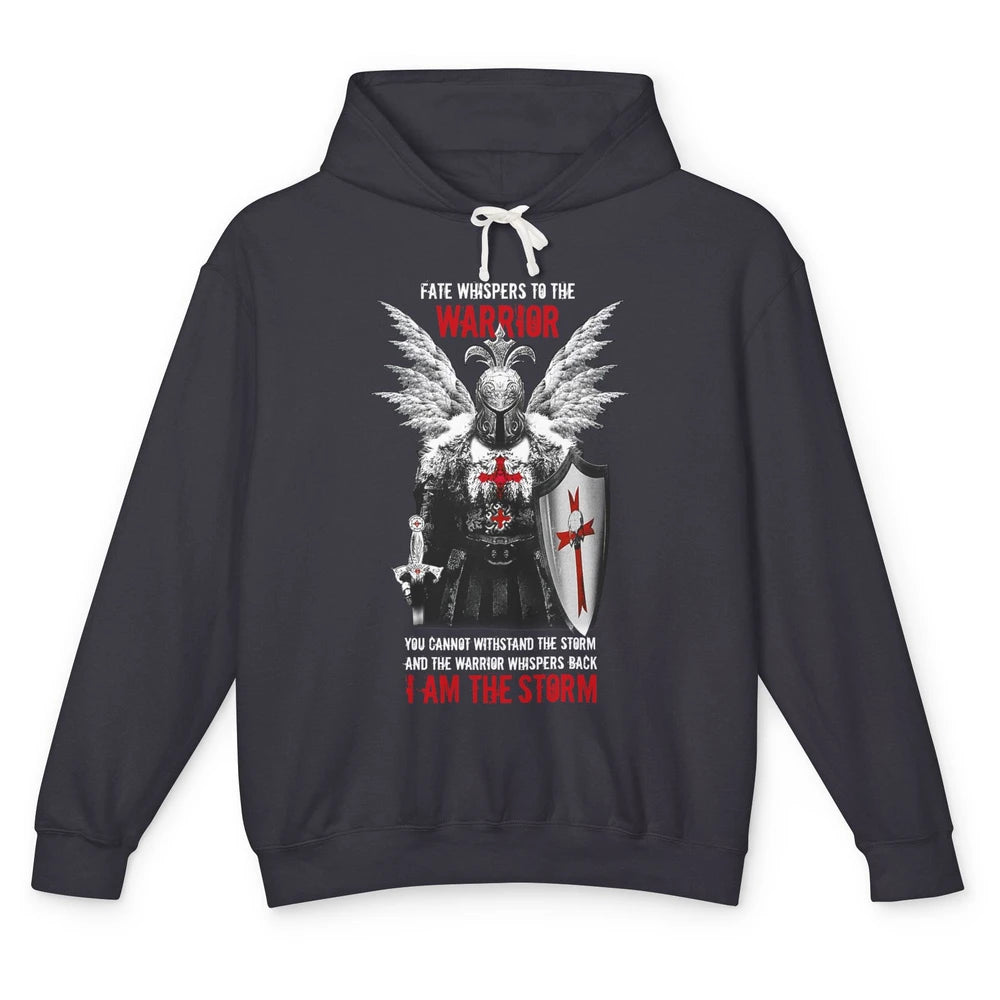 Knight Templar Fate Whispers To The Warrior Christian Belief Unisex Lightweight Hoodie