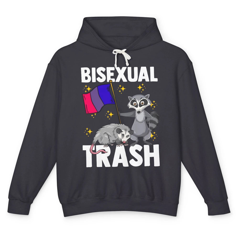 Raccoon LGBT Bisexual Trash Funny Flag Pride Animal Lovers Unisex Lightweight Hoodie