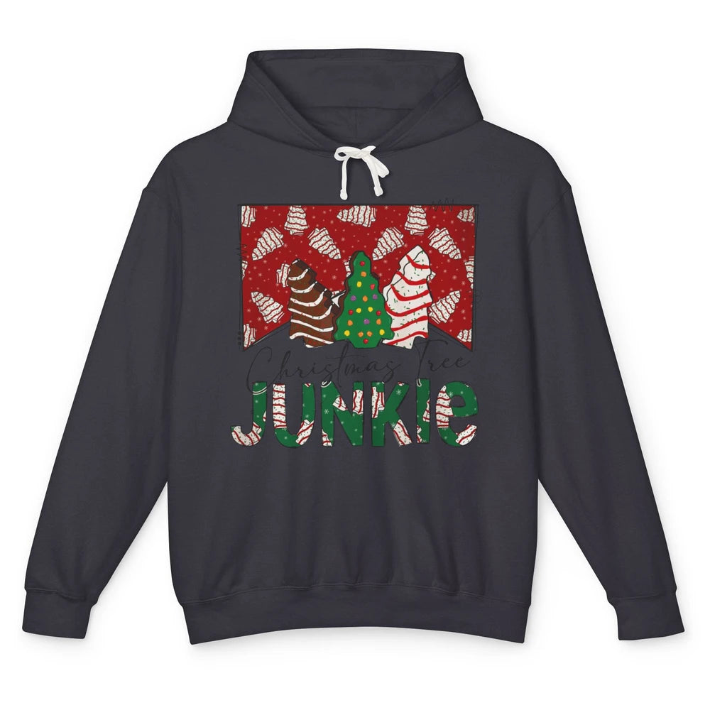 Funny Christmas Tree Cake Junkie Tis The Season Western Xmas Unisex Lightweight Hoodie