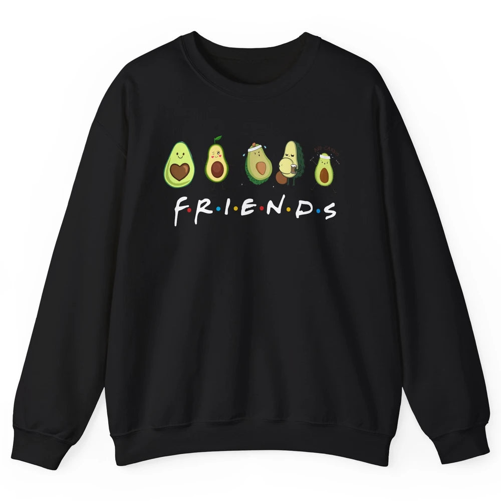 Avocado Friends Funny Avocado Running Drinking Avocado Lover Unisex Crewneck Sweatshirt