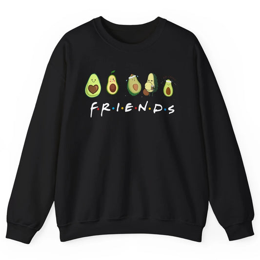 Avocado Friends Funny Avocado Running Drinking Avocado Lover Unisex Crewneck Sweatshirt