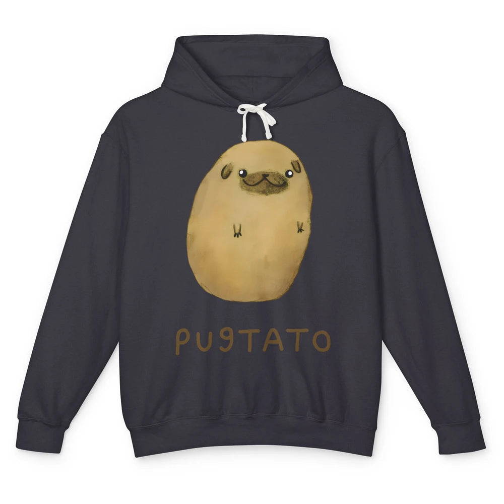 Funny Pug And Potato Pugtato Parody Pug Mom Dog Lady Gift Unisex Lightweight Hoodie