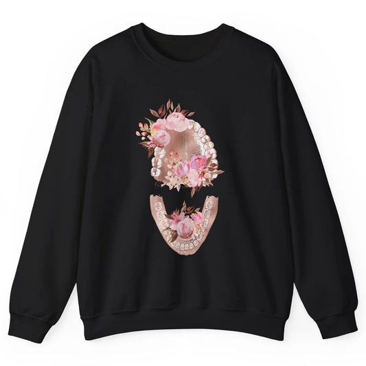 Vintage Floral Tooth Dental Hygienist Dentist Life Unisex Crewneck Sweatshirt