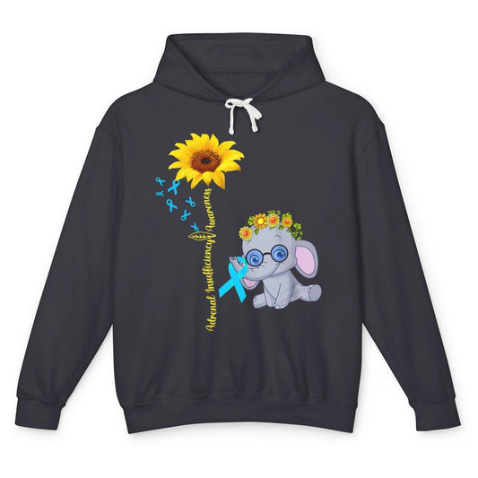 Adrenal Insufficiency Awareness Baby Elephant Sunflower Unisex Lightweight Hoodie