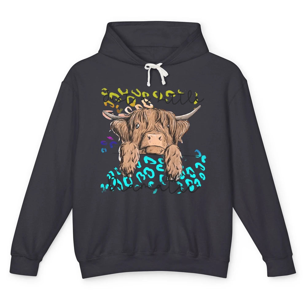 Funny Baby Highland Cow Just A Little Dramatic Western Cow Unisex Lightweight Hoodie