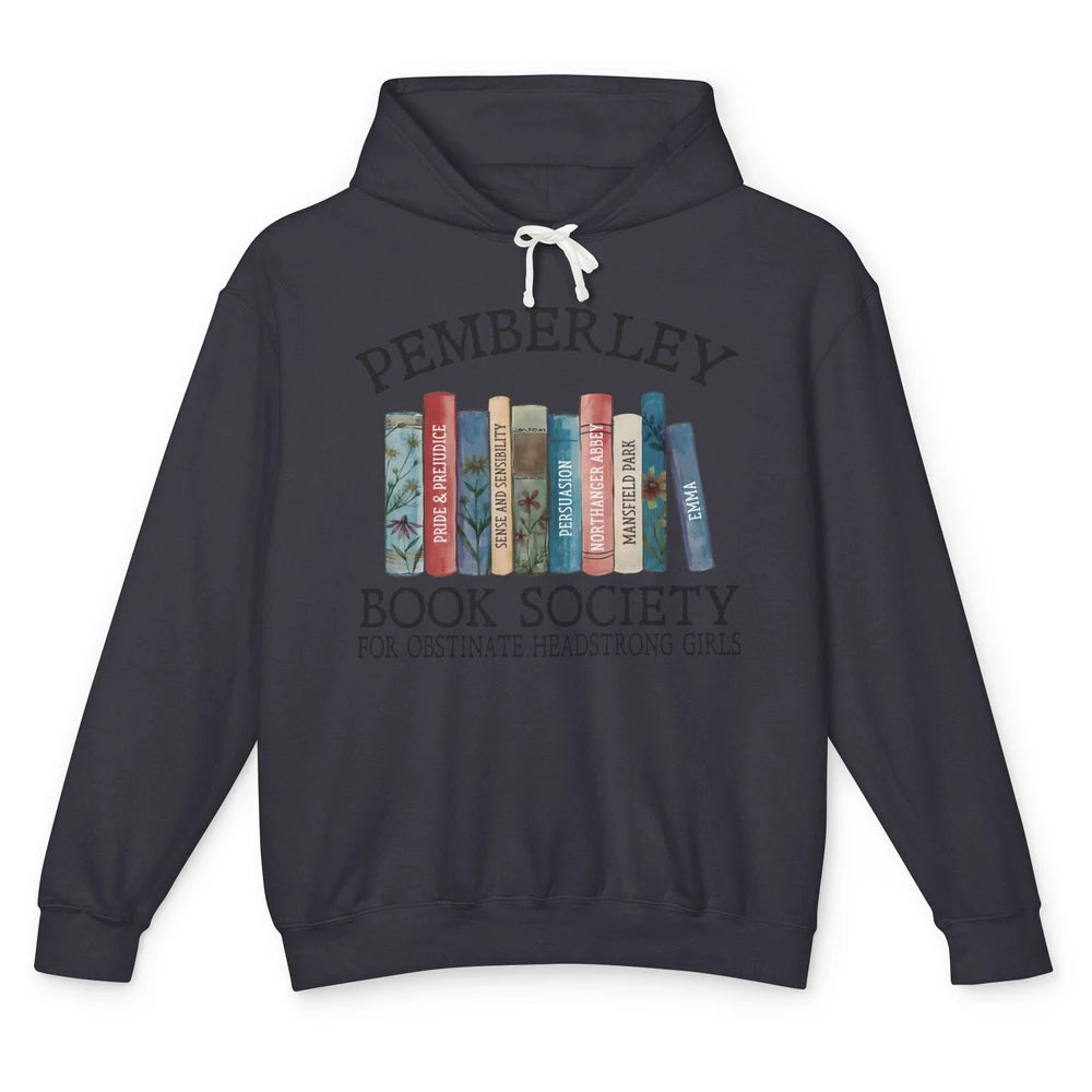 Retro Pemberley Book Society Book Reading Lovers Librarian Unisex Lightweight Hoodie