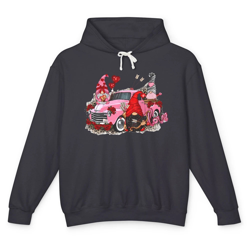 Pink Gnomes Truck Valentines Loads Of Love Western Valentine Unisex Lightweight Hoodie