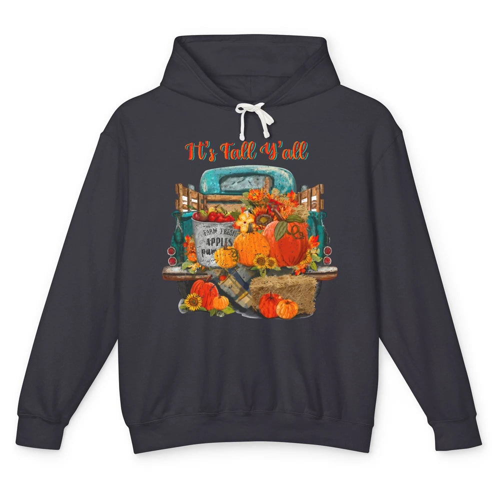 Retro Pumpkin Truck Sunflower Western Pumpkin Season Fall Unisex Lightweight Hoodie