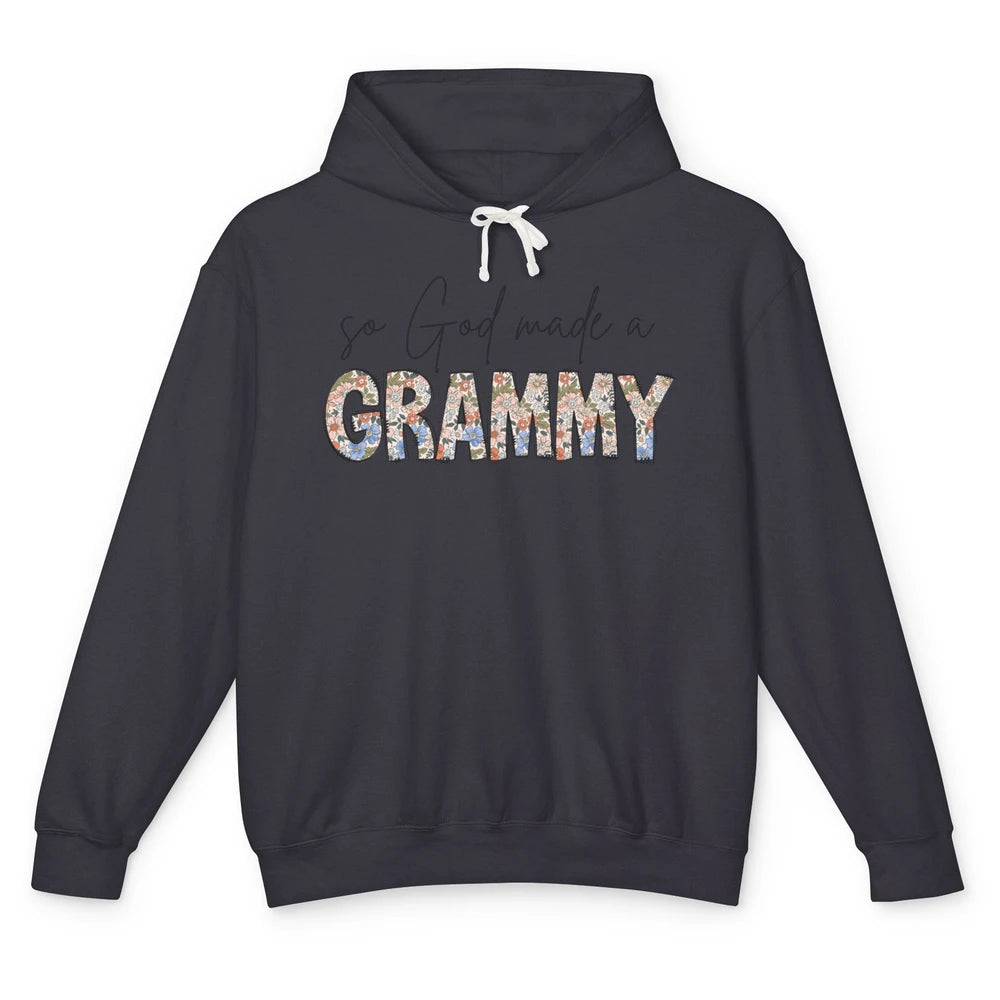 Floral Boho So God Made A Grammy Grandmother Mothers Day Unisex Lightweight Hoodie