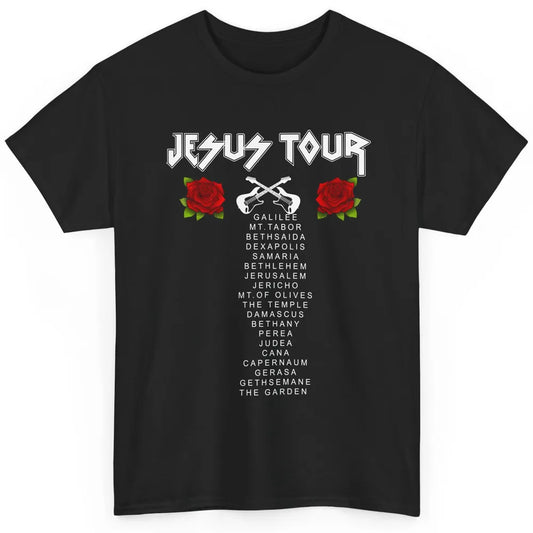 Christian Prayer Jesus Tour Guitarist Bible Verse Religious Classic Unisex T-Shirt