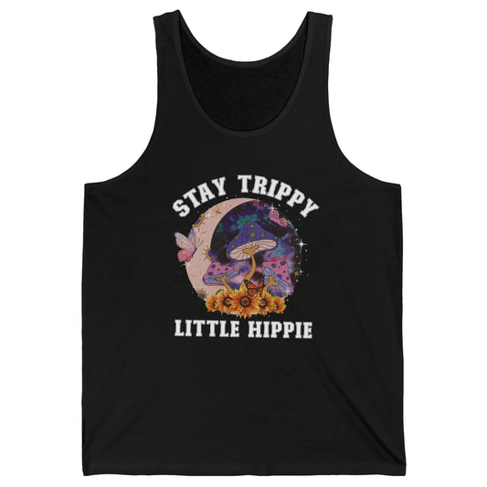 Stay Trippy Little Hippie Mushroom Sunflower Plant Retro Unisex Jersey Tank