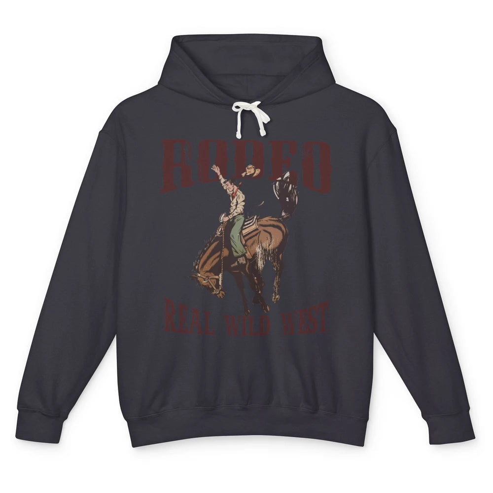 Retro Cowboy Hold Your Horses Real Wild West Country Cowgirl Unisex Lightweight Hoodie