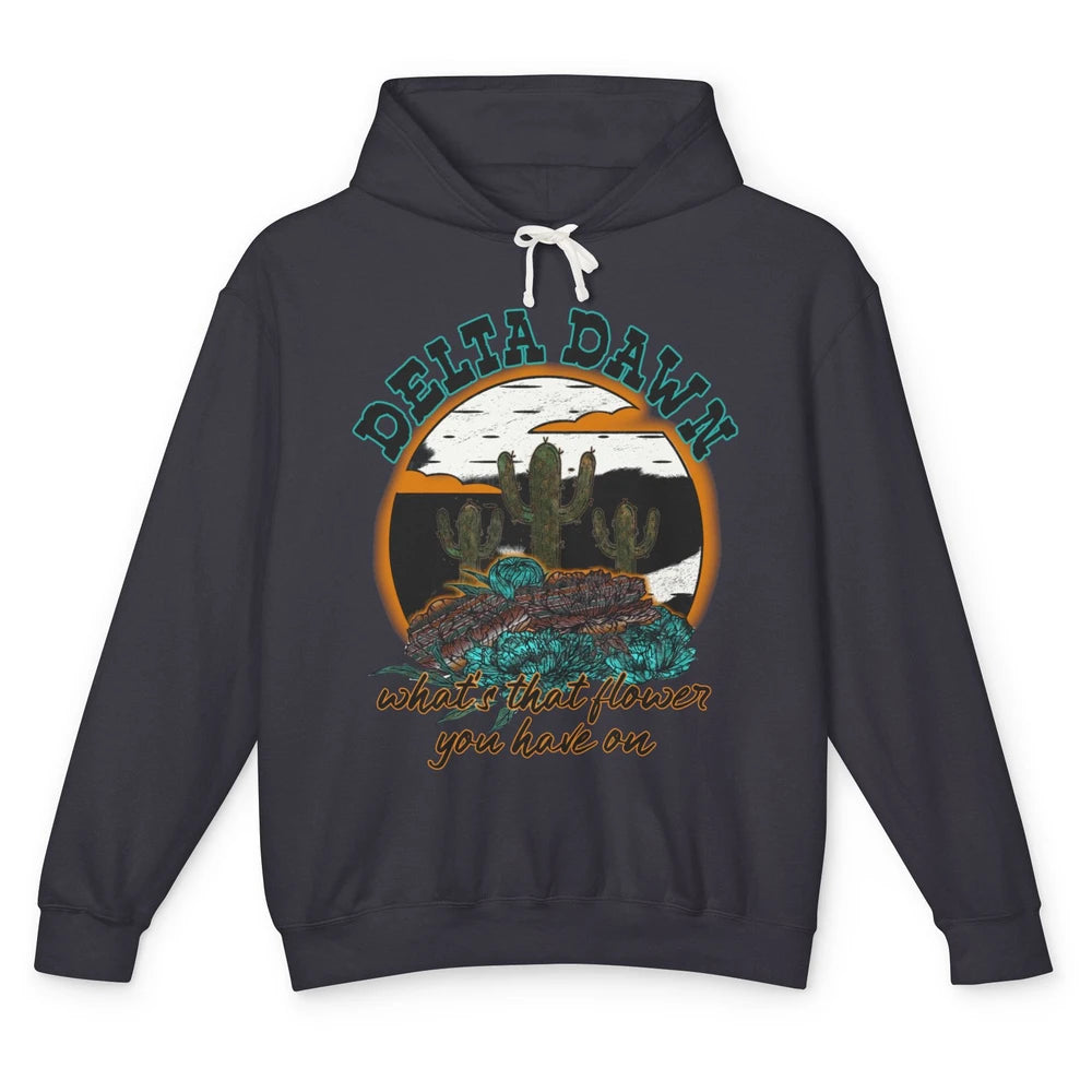 Retro Desert Night Delta Dawn What's That Flower Western Unisex Lightweight Hoodie