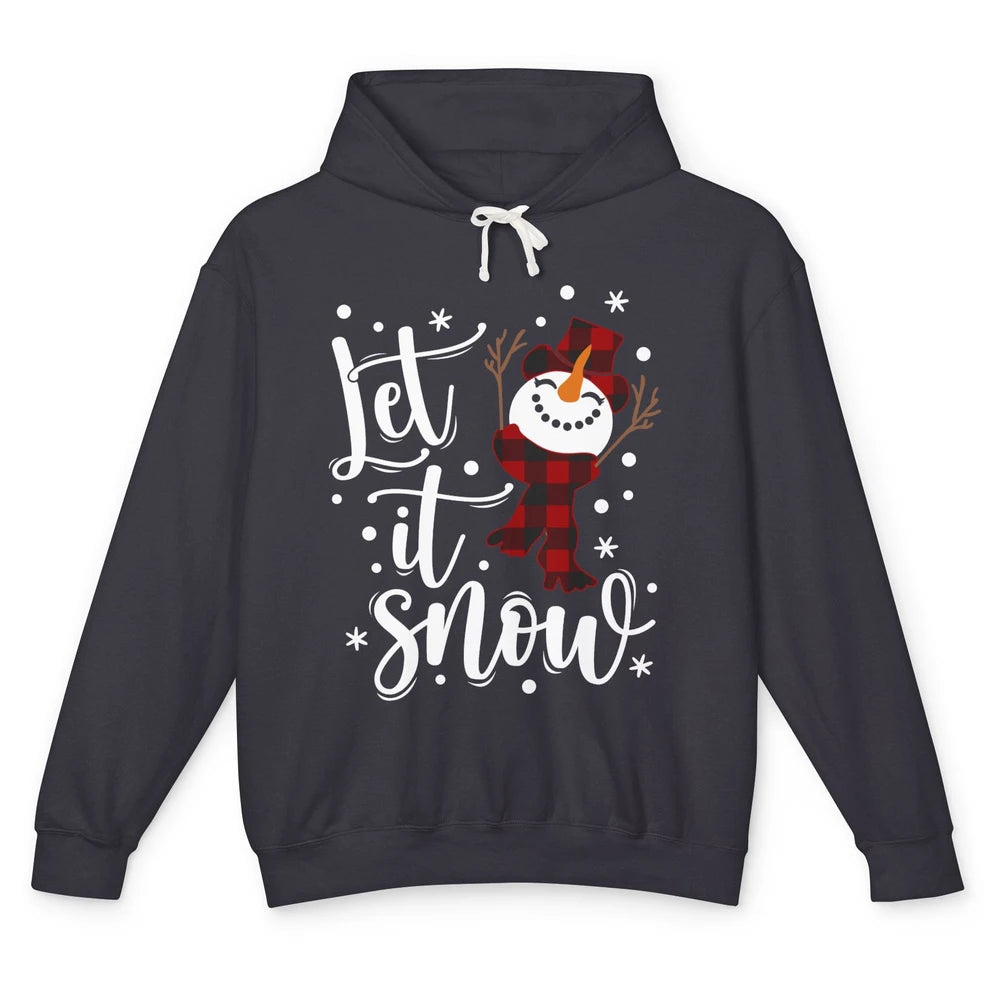 Funny Snowman Let It Snow Snowflakes Merry Christmas Unisex Lightweight Hoodie