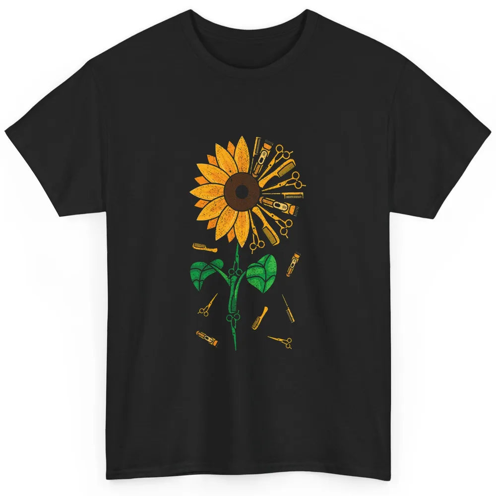 Barber Tool Sunflower Style Hairstylist Hairdresser Vintage Classic Unisex T-Shirt