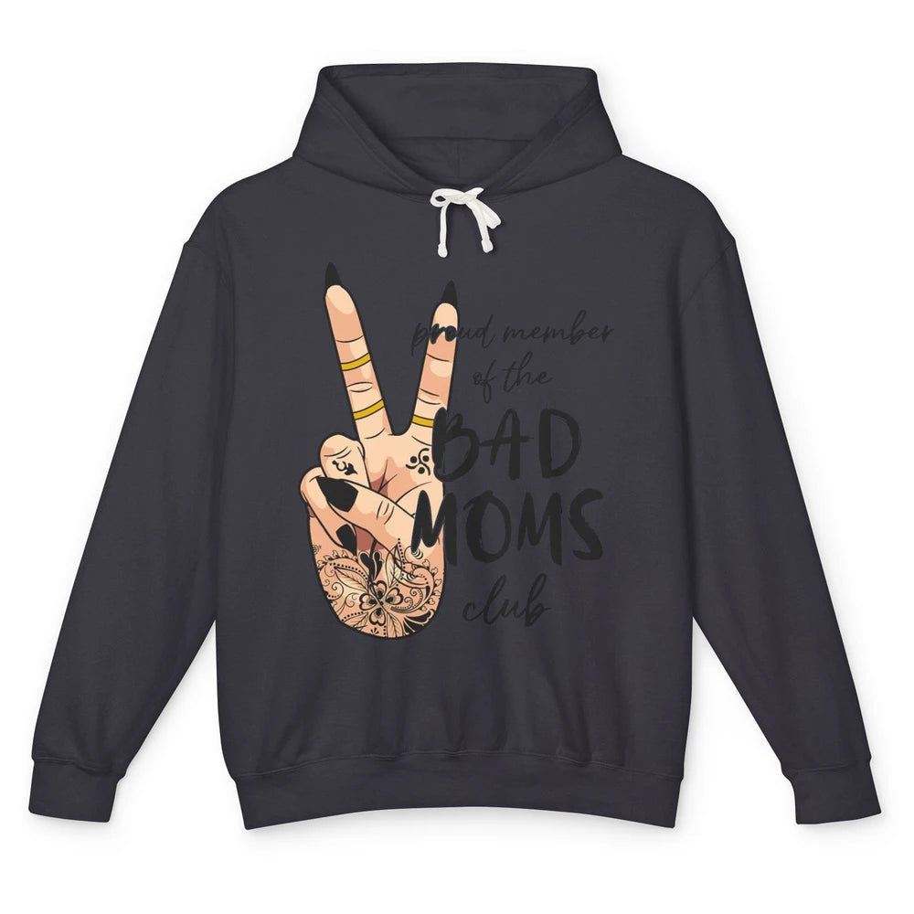 Funny Messy Bun Proud Member Of Bad Moms Club Tattoo Leopard Unisex Lightweight Hoodie