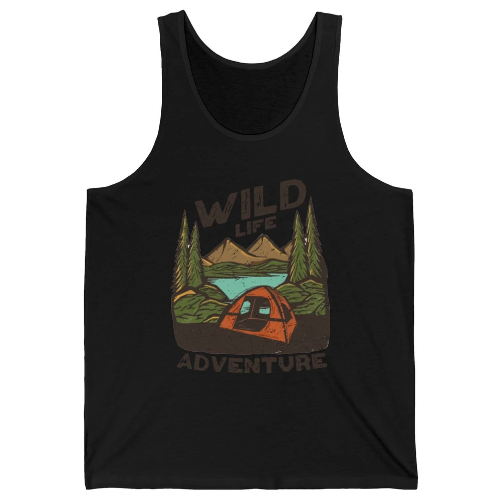 Wild Life Adventure Camping Mountain Wilderness Campfire Unisex Jersey Tank