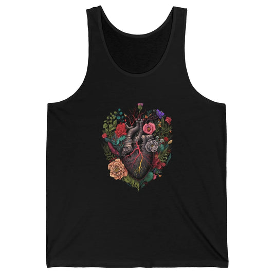 Anatomical Heart Show Your Love Anatomy Cardiologist Floral Unisex Jersey Tank