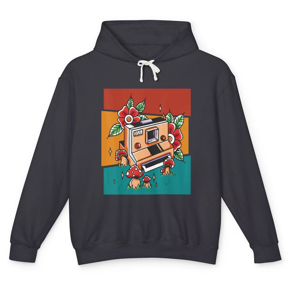 Cute Photography Mushroom Retro Camera Photographer Life Unisex Lightweight Hoodie