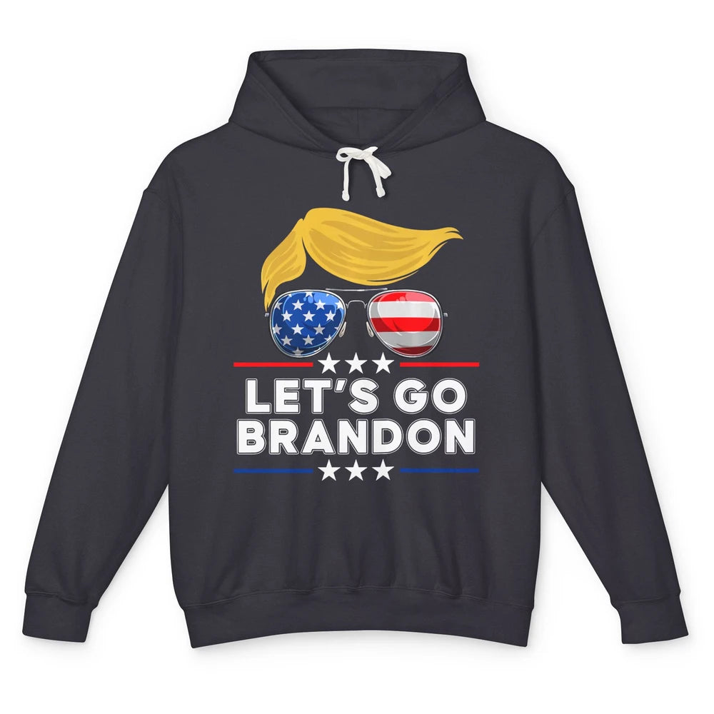 US Flag Glasses Trump Let's Go Brandon Conservative Liberal Unisex Lightweight Hoodie