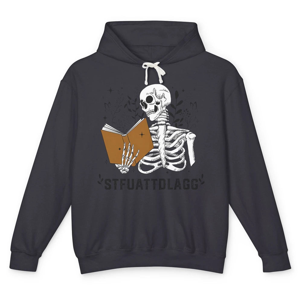 Funny Skeleton Reading Book STFUATTDLAGG Romance Smut Reader Unisex Lightweight Hoodie