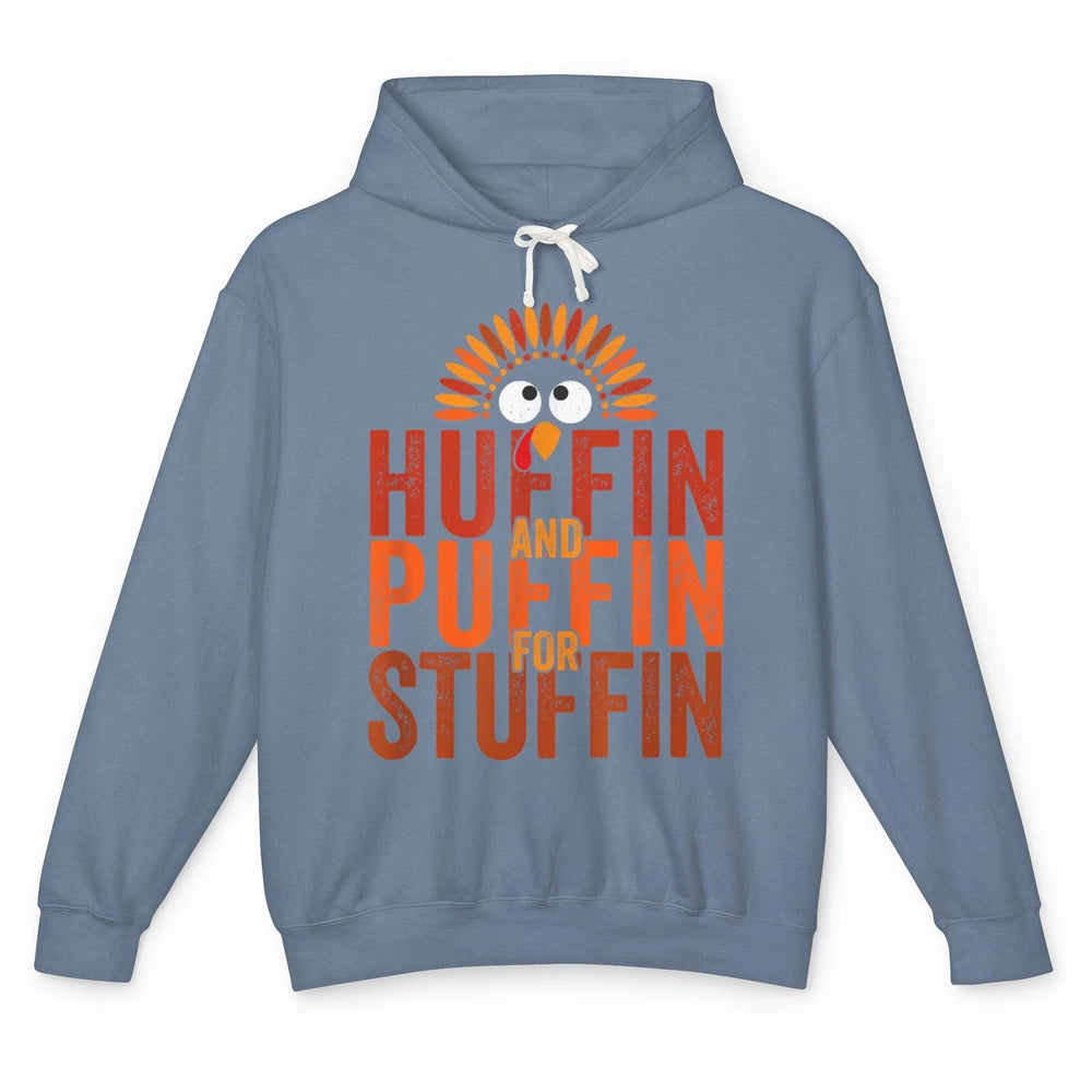 Thanksgiving Run Turkey Trot Huffin And Puffin Chicken Fall Unisex Lightweight Hoodie