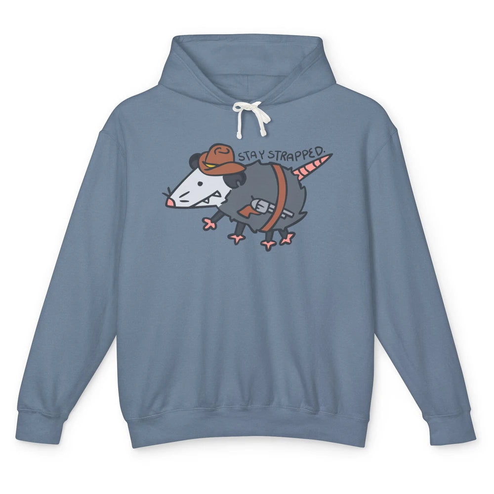 Retro Cowboy Opossum Stay Trapped Western Country Opossum Unisex Lightweight Hoodie