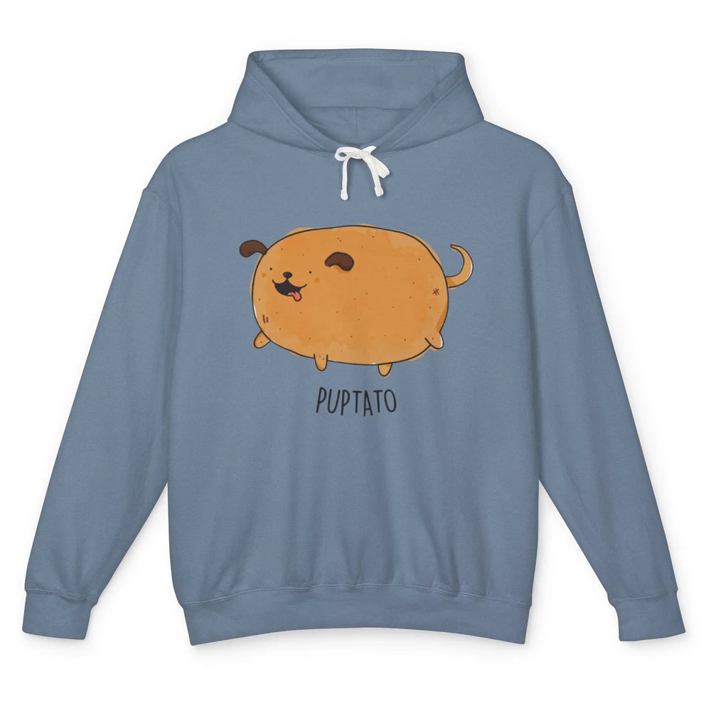 Funny Puptato Puppy Dog Potato Pet Animal Pun Wordplay Joke Unisex Lightweight Hoodie