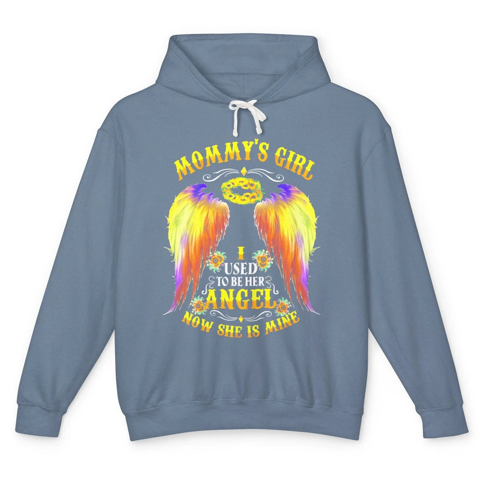 Mommy's Girl I Used To Be Her Angel Now She Is Mine Mom Gift Unisex Lightweight Hoodie