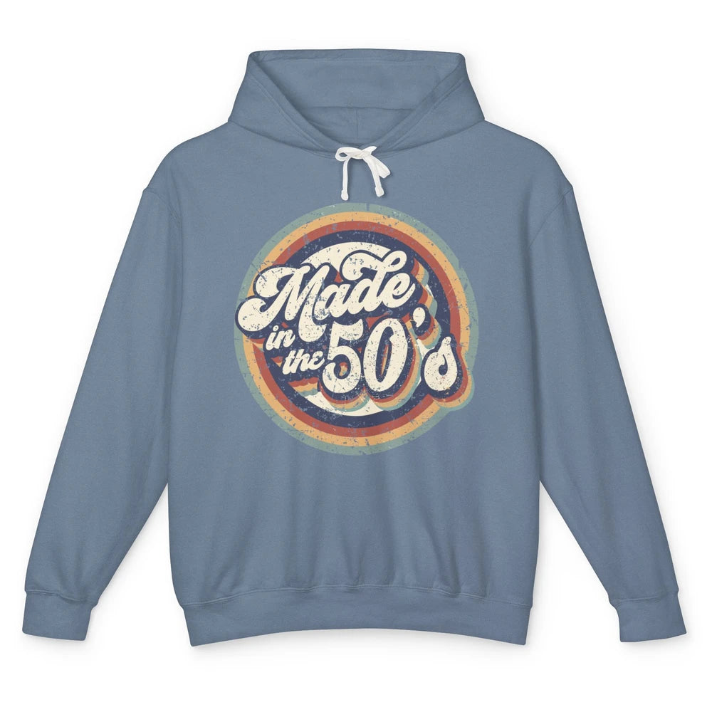 Retro Vintage Made In The 50's 1950s Born Birthday Day Gift Unisex Lightweight Hoodie